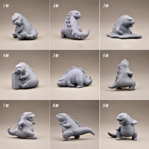 Original bulks super cute Q version unpainted Monster of king Atomic Dinosaur figurine model figures Toys Gift