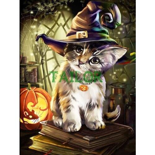 Full square Home Decor Gift Cuadros 5D diamond painting kit set Cross stitch haft diamentowy animal cat 3D Mosaic art colours 55