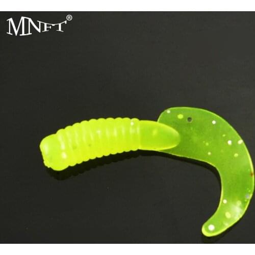 MNFT 50Pcs/packs Fishing Lures Soft Worm Lure Fishing Bait Fish One-tailed Soft Baits Maggots 3cm 3.5cm