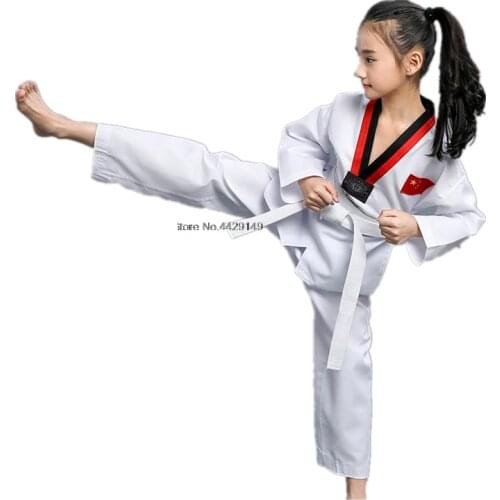 Profession White Taekwondo Suit Brand New Adult child kids Breathable Cotton Taekwondo uniform Approved Taekwondo clothes