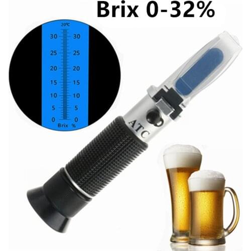 Beer Wort Refractometer Dual Scale - Specific Gravity 1.000-1.130 and Brix 0-32% Replaces Homebrew Hydrometer Sugar Meter 30%off