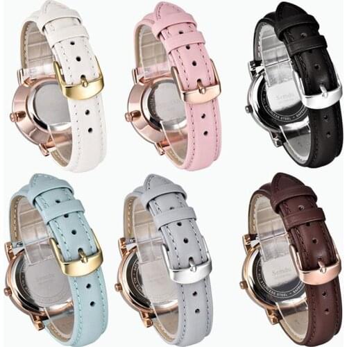 New Sale Brown Black Pink Blue Soft Genuine Leather Watchband 13 15 17 19mm Calfskin Strap For Quartz Brands Watch Free tools