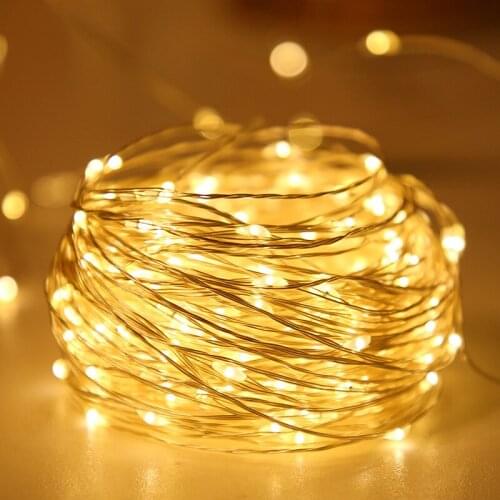 Fairy Lights LED String Copper Wire Christmas Garland Indoor Bedroom Home Wedding New Year Decoration Battery Powered 2M5M10M
