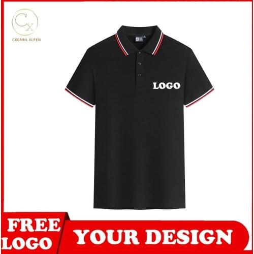 Golf POLO shirt top 10 colors custom logo short sleeve polot shirt for men combed cotton lapel printing DIY brand text