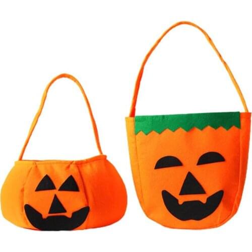 Happy Halloween Candy Bag Gift 1/2/12pcs Halloween Bags Pumpkin Candy Holders for Kids Play Trick or Treat Snack Basket Bag