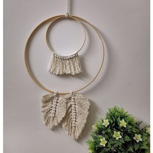 Nordic Kids Room Decoration Scandinavian Home Bedroom Wall Hanging Woven Leaves Tapestry Children Girls Room Ornament Gifts