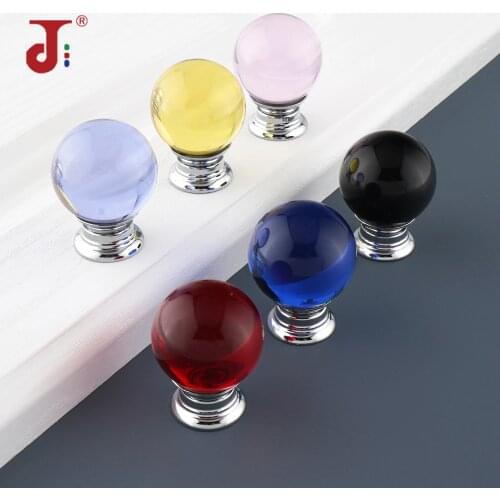 Modern Round Shape Crystal Shake Handles Concise Style Hardware Drawer Wardrobe Cabinet Handle For Furniture Crystal Door Knobs