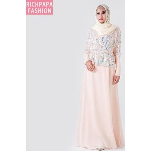 Splice Sequin Abaya Dubai Hijab Muslim Dress Islamic Clothing Abayas For Women Turkish Dresses Caftan Kaftan Baju Muslim Wanita