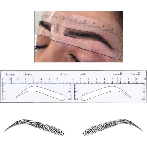50 pieces High Arch Microblading Eyebrow Stencils Stickers Permanent Makeup Supplies Eyebrow Mold Template Drawing Guide
