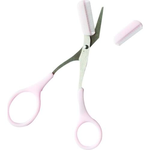 Brow Trimmer Scissors Eyelash Hair Scissors Clips Shaping Shaver Razor Grooming Remover Eyebrow Trimmer With Comb Makeup Tools