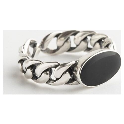 Hot Sale Chain Style Pure 925 Sterling Silver Finger Open Rings For Women Statement Korean Ring Fine Jewelry Wholesale