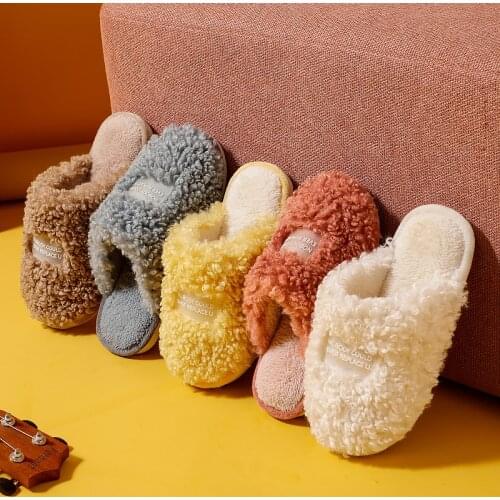 Winter Men House Slippers Fur Floor Mute Indoor Bedroom Lovers Warm Plush Teddy Hair Shoes Outdoor Ladies Fluffy Slides