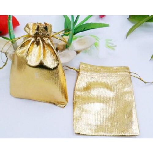 1000pcs 13*18cm gold bags woman vintage drawstring bag for Wedding/Party/Jewelry/Christmas/Gift diy handmade Pouch Packaging Bag