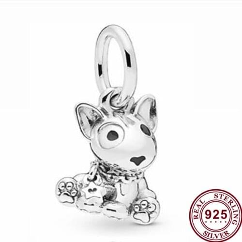 100% 925 Sterling Silver Charm Bulldog Terrier Pendant Fit Pandora Women Bracelet & Necklace Diy Jewelry
