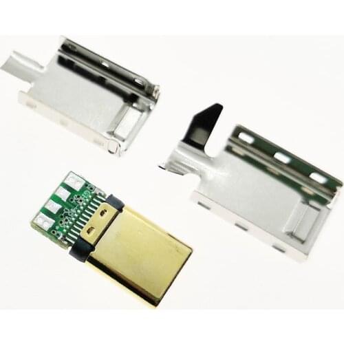 2set/lot Welded Type 24K Gold Plated USB TYPE-C OTG Function Double-sided Insert With Metal Shell 3 in 1