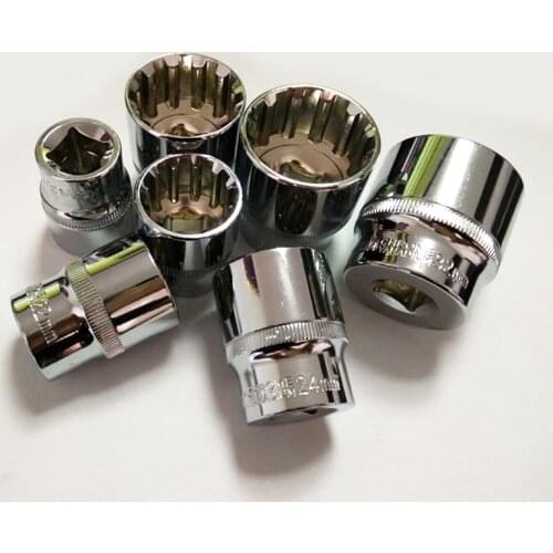 7 Pcs/set 1/2" 20-32mm Universal 12 Tooth Socket Wrench Head Inner Hexagon Spanner Allen Head Auto Repair Tools