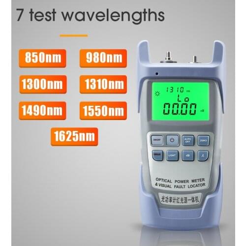 AUA-9 All-in-one Multifunctional Fiber Optic Optical Power Meter (-70)~(+)10dBm 850-1625nm +Red Laser light Tester 1mw 10mw