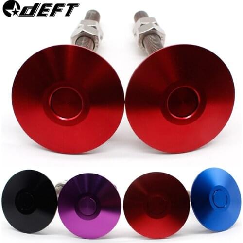 DEFT 2Pcs Universal Engine Bonnets Lock Push Button Billet Hood Pins Lock Clip Kit Car Quick Latch Engine Bonnets Lock Aluminum