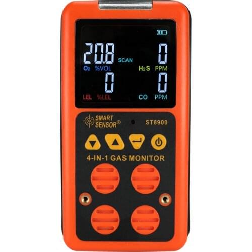 4 in 1 EU Digital Gas Detector O2 H2S CO LEL Handheld Mini Analyzer Air Monitor Leak Tester Carbon Monoxide Meter ST8900