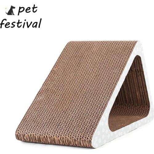 Pet Festival Vertical tunnel triangle Cat Scratcher Kitten Scratch Pad Corrugated Paper Cat Scratching Pet Products Balls Toys