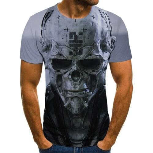 Summer Skull 3d T-shirt Mens T-shirt Casual O-neck Short Sleeve Top Hip Hop Style Clothes Fashion Street Clothing