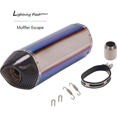 420mm Motorcycle Exhaust Muffler Pipe 51mm Inner Universal Exhaust Tips Stainless Steel Escape Tube with Removable DB Killer