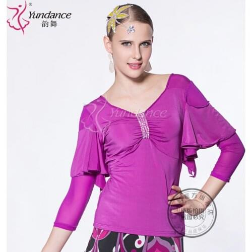 Customized Lady Latin Dancing Shirt Modern Dance Costume Waltz Valse Tango Galop Fox Trot Social Dance Suit Coat B-2729