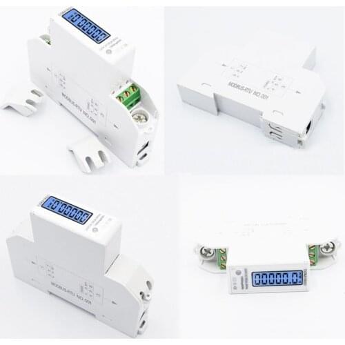 5-100A Electricity Power Energy Meter LCD Digital Display Single Phase Din Rail Electricity Power Consumption Energy Watt Meter
