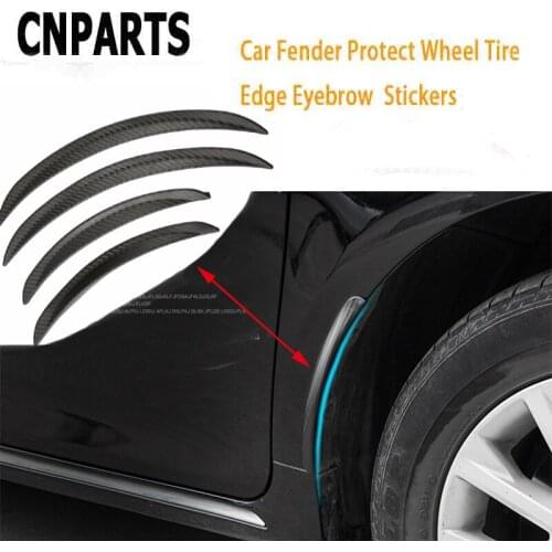 CNPARTS 25cm Car Fender Wheel Eyebrow Lip Strip Carbon Stickers For Citroen C5 C4 C3 Mini Cooper Opel Astra H G J Vectra C Saab