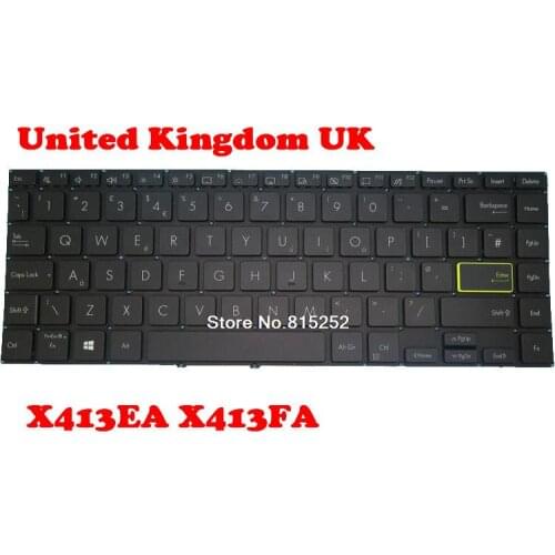 Laptop Keyboard For ASUS X413EA X413FA Without Frame Black United Kingdom UK NO Backlit Film
