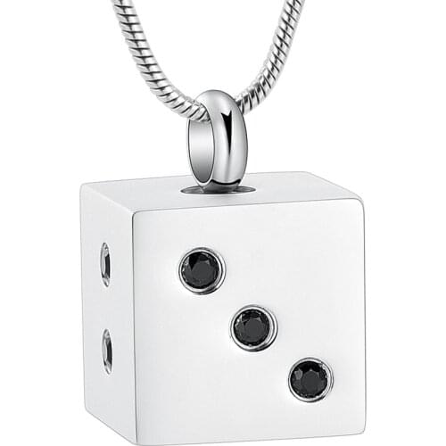 Dice Cube Urn Necklace for Ashes Holder Ashes Locket for Human Ashes Pet Ashes