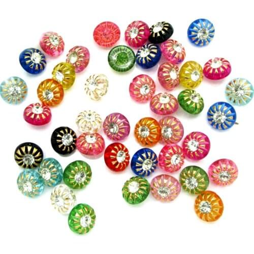 50Pcs Mixed Round Acrylic Sewing Buttons For Clothing Flatback Cabochon Scrapbooking Crafts Bouton Decoration Diy Accessories