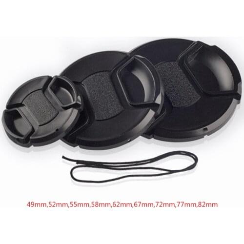 Lens Cap Accessories For Canon M50 Nikon Sony A6000 Camera 49mm 52mm 55mm 58mm 62mm 67mm 72mm 77mm 82mm Lens Camera Holder Cover