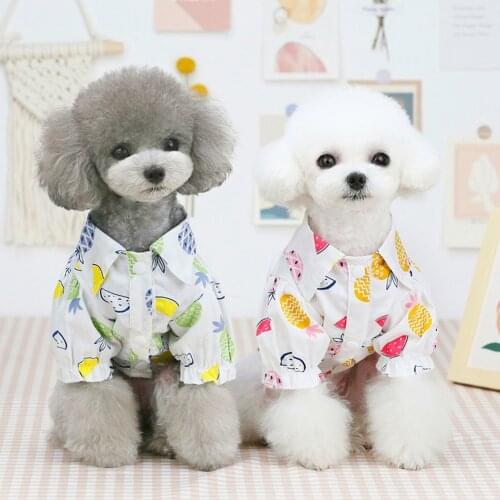 Summer Dog Clothes Dogs Jacket Floral Printed Dog Cat T-shirt Hawaii Beach Style Casual Dog Clothing For Spring Summer