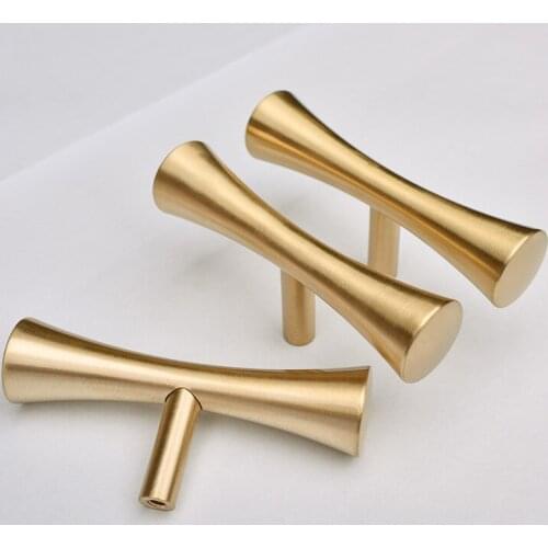 Brass Gold Cabinet Handles Goldenwarm Furniture Hardware T Bar Kitchen Door Pulls Dress Knobs Drawer Handles