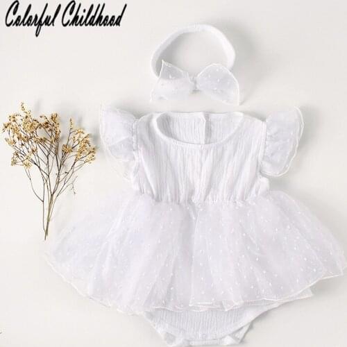 Cute baby girls clothing sets soft cotton infant tutu dress+headwear 2pc sets toddler baby suit summer children clothes