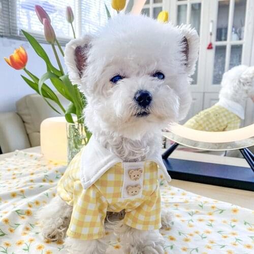 Cute Bulldog Vest Comfortable Little Bear Button Polo Ghirt Pomebi Bear Chenery Teddy Cat Vest