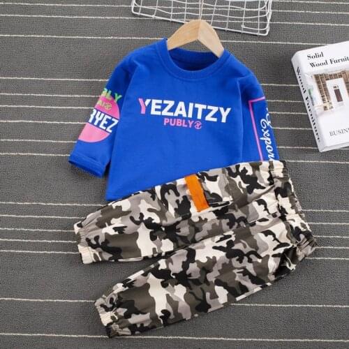 NEW Children Girls Boys Brand Clothing Baby Spring Sport Cotton Long Sleeve T Shirt Camouflage Pants Suit Kids Tracksuit Sets