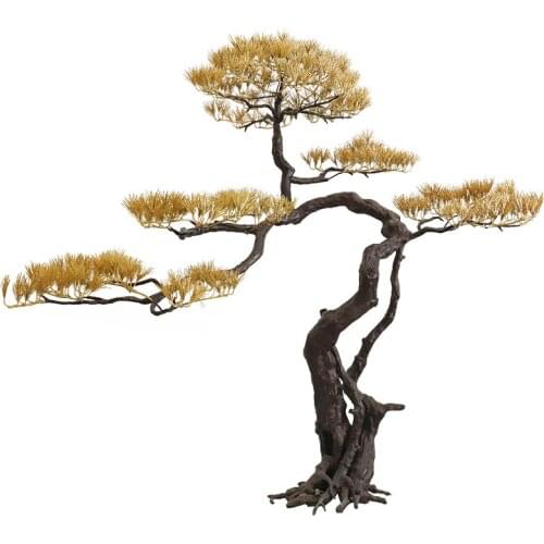 New Chinese welcoming pine tree large sculpture hotel lobby simulation tree lucky decoration porch landing handicraft