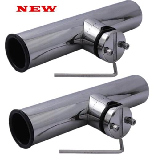 New Arrived Fishing tools 2Pcs Boat Stainless Steel Fishing Rod Holder Clamp-on with Wrench and Gasket
