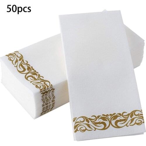 Disposable Hand Towels & Decorative Bathroom Napkins | Soft and Absorbent Linen-Feel Paper Guest Towels for Kitchen, Parties