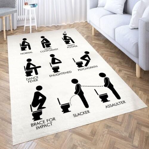 BATHROOM PERSONALITIES Carpet for Living Room 3D Anime Cartoon Rug Gamer Teen Room Bedside Lounge Rug Kids Children Floor Mats