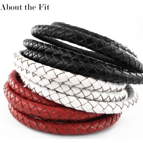 About the Fit 7mm 10Meters Genuine Braided Leather Cord Real Leather Crafts Beading Accessories Lacing Jewelry Making Woven Rope