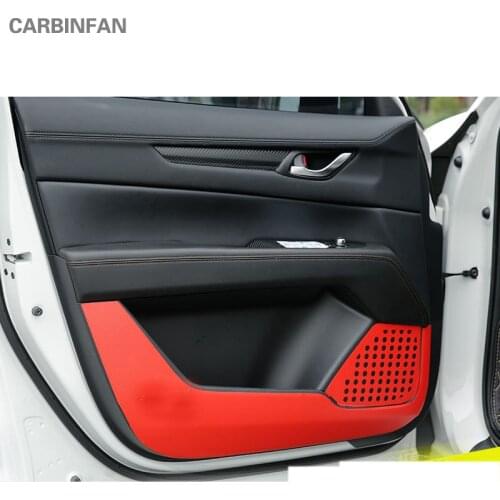Fit For Mazda CX-5 CX5 2017 2018 Car Door Anti-kick Pad Sticker carbon fiber Sticker Door Protection Side Edge Film styling C382