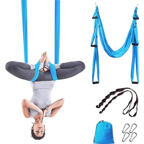Adjustable Anti-Gravity Home Aerial Swing Set Yoga Hammock Trapeze Sling Kit Swing Exercises Inversion Tool Yoga Belts