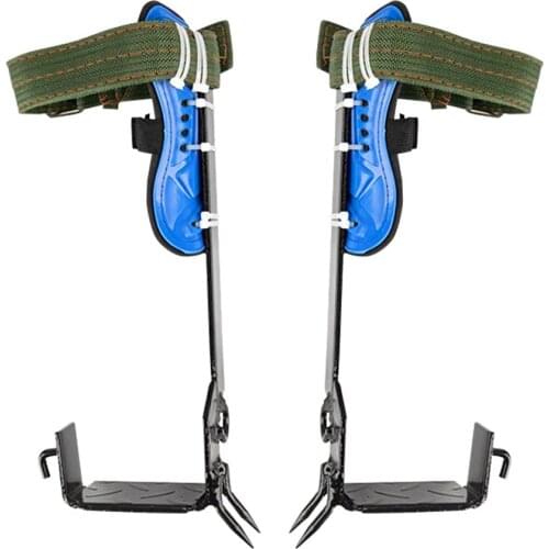 2 Gears Tree Climbing Spike Set Stainless Steel Climbing Nails Adjustable Safety Belt Lanyard Rope Rescue Belt Camping Accessory
