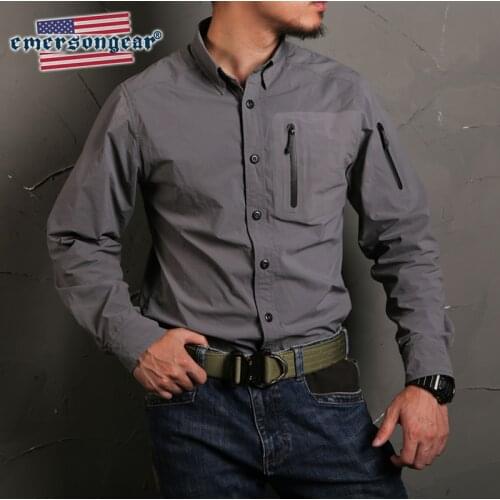 Emersongear Blue Label Mens Shirt Tactical Shooting Shirt Nylon Stretched Tech Shirt Outdoor Sports Hiking Cycling Shirt