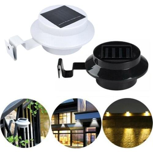 LED Light Sensor Solar Lamps Solar Power Gutter Light Garden Solar Outdoor Lighting Fence Security Wall Yard Lights