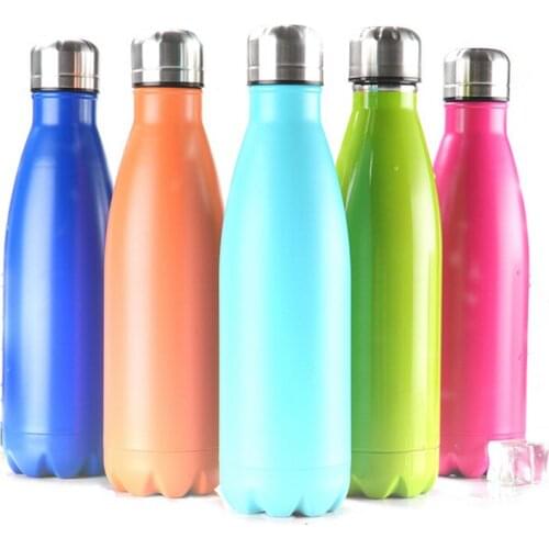 Outdoor Portable OEM 500ML Thermos Stainless Steel Sport Water Bottle Vacuum Flask Coffee mug Drinking Insulated Bottle