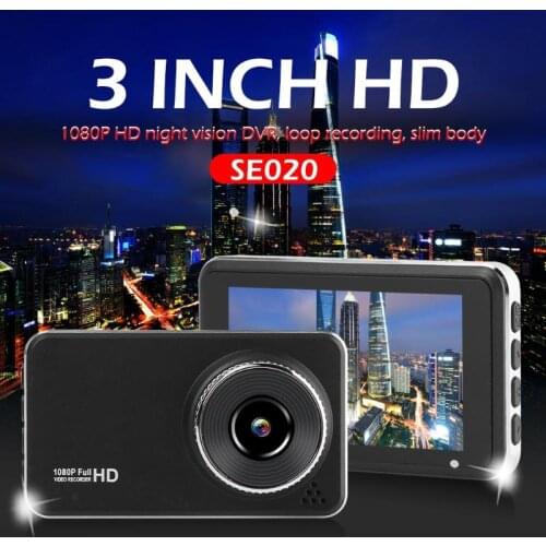 Ultra Thin SE020 Dashcam 3 inch Touch Screen FHD 1080P Car DVR Camera Recorder Real-time Three-axis Stereo Inspection